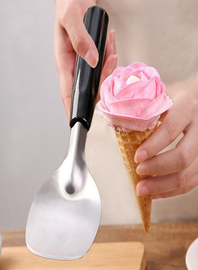 Forieru 2-Pack Heavy Duty Stainless Steel Ice Cream Paddles, Flat Spade With Non-Slip Grip, For Hard & Soft Serve Desserts, Commercial & Home Use - Image 5